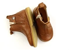 Angulus cognac/beige støvlette med hulmønster